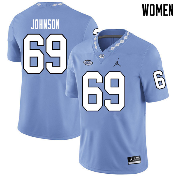 Jordan Brand Women #69 Quiron Johnson North Carolina Tar Heels College Football Jerseys Sale-Carolin